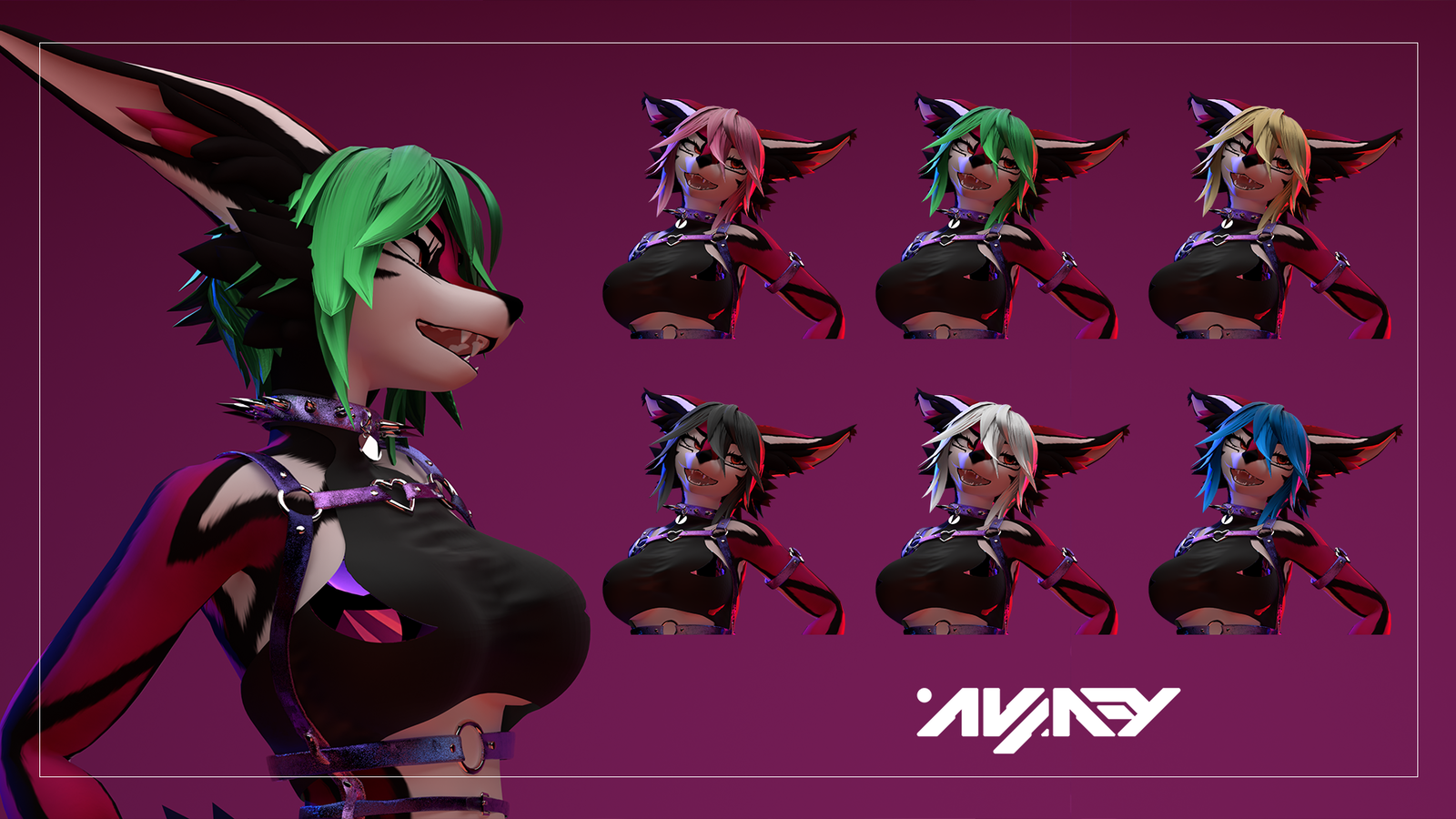 Short Stylist Hairs for Foxmoth VRChat
