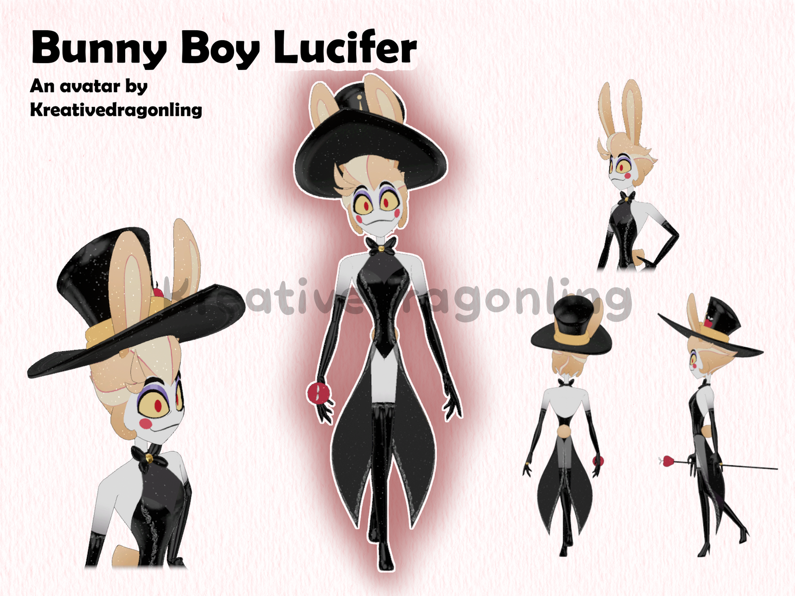 Bunny Boy Lucifer | Hazbin Hotel VRChat Avatar | Quest Compatible