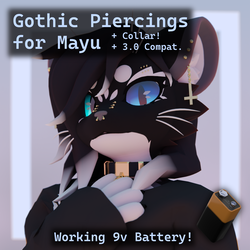 Gothic Piercings for Mayu (Includes 9 Volt battery!)