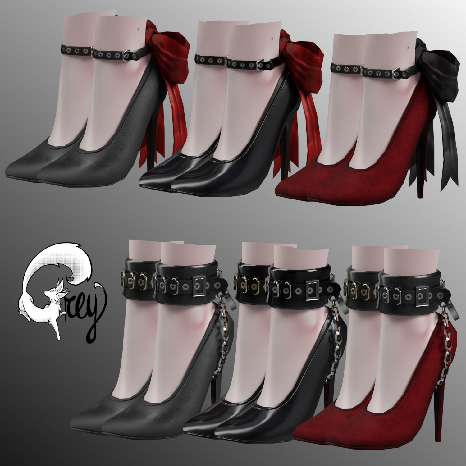 Nice'n'Naughty Heels [3 fabrics | gold, silver | long heels | gift textures!]