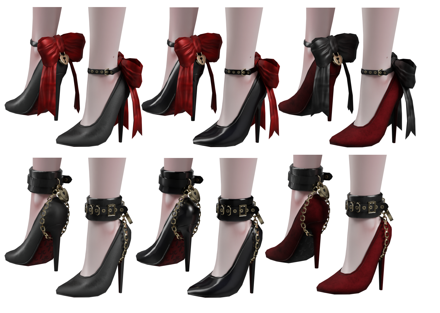 Nice'n'Naughty Heels [3 fabrics | gold, silver | long heels | gift textures!]