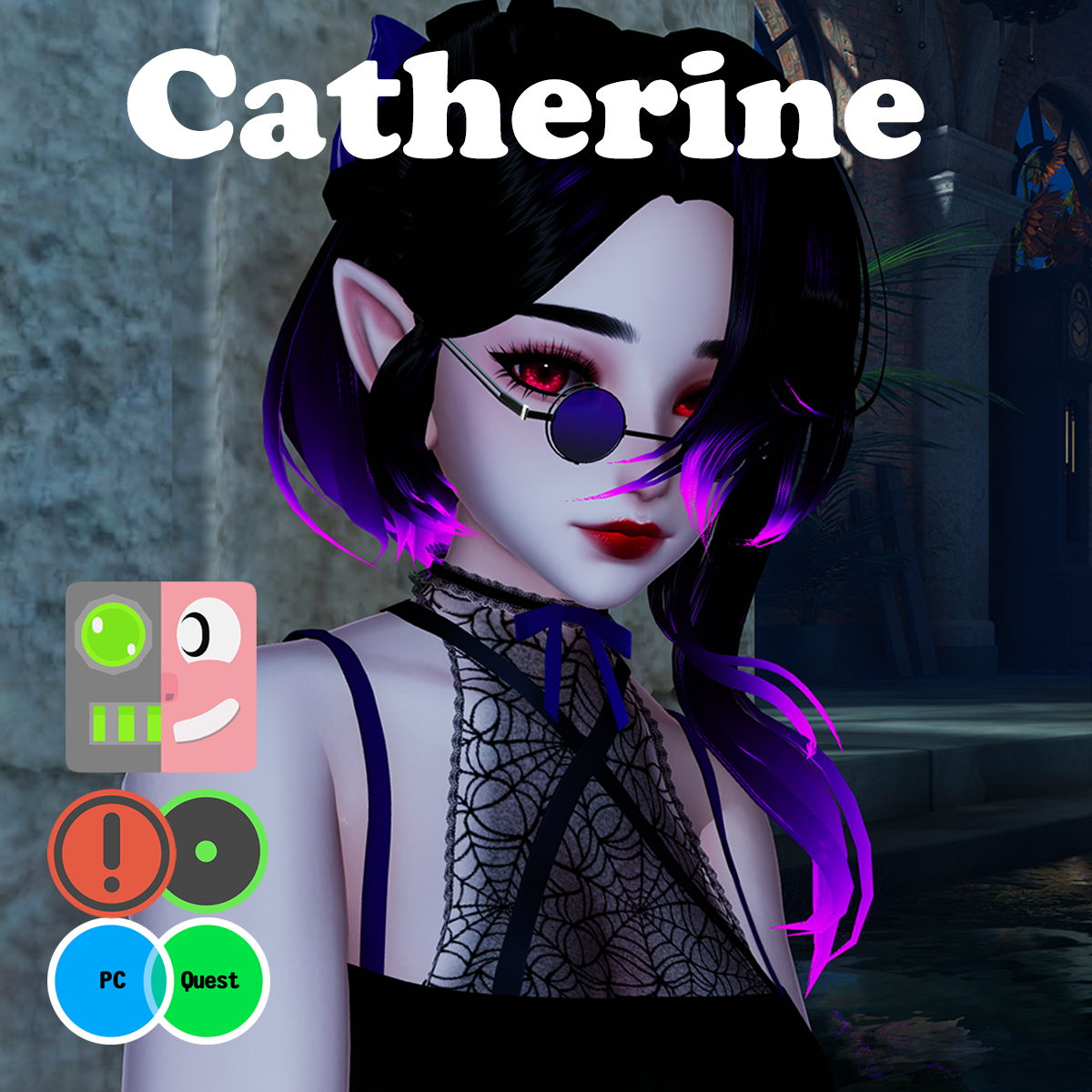 Catherine the "Vampire" Hunter 🧛‍♀️🧄 (PC, OPTI, QUEST, GOGO, SPS , VRCFT / Face Tracking)