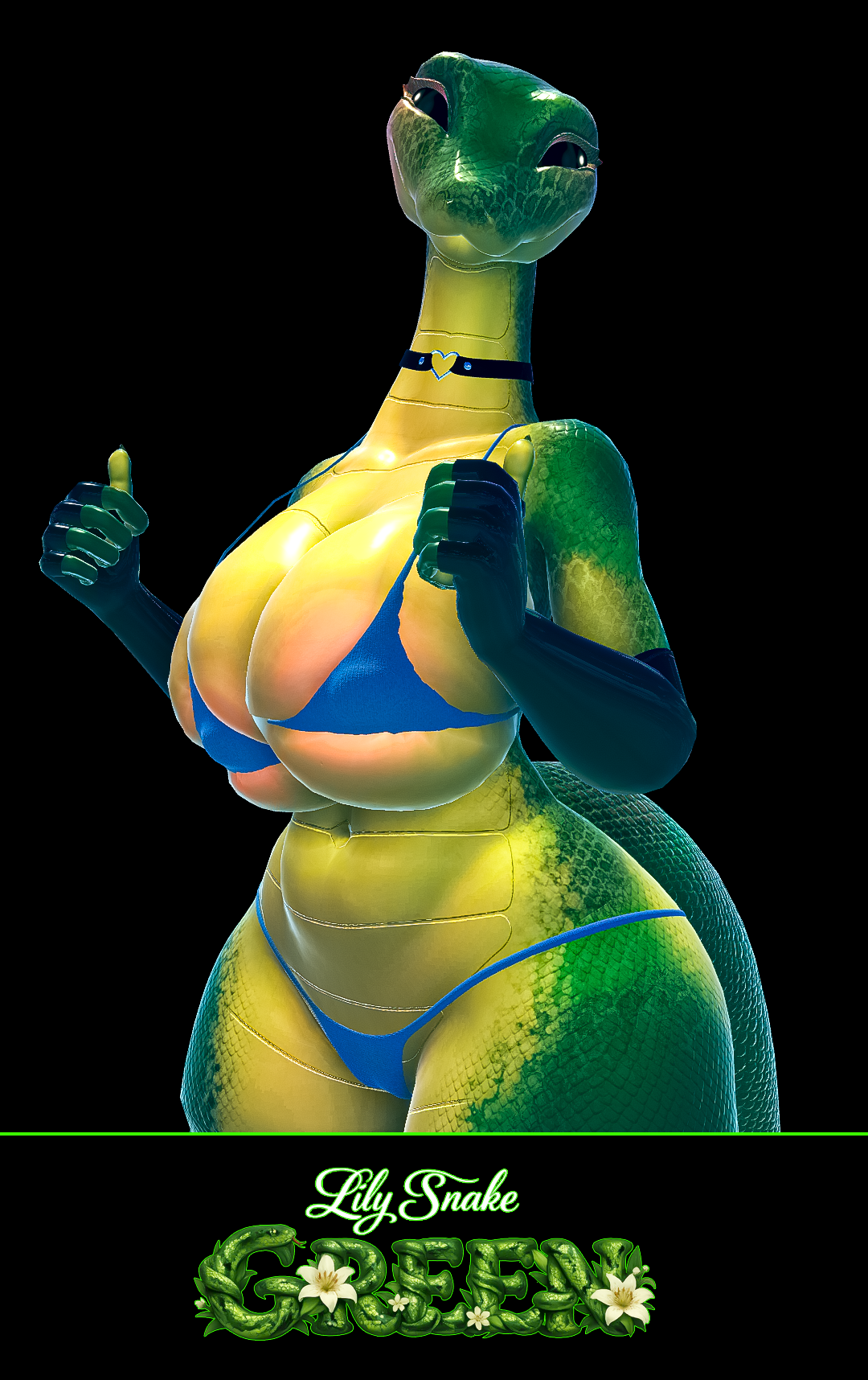 Lily the Snake Green - Texture & Material