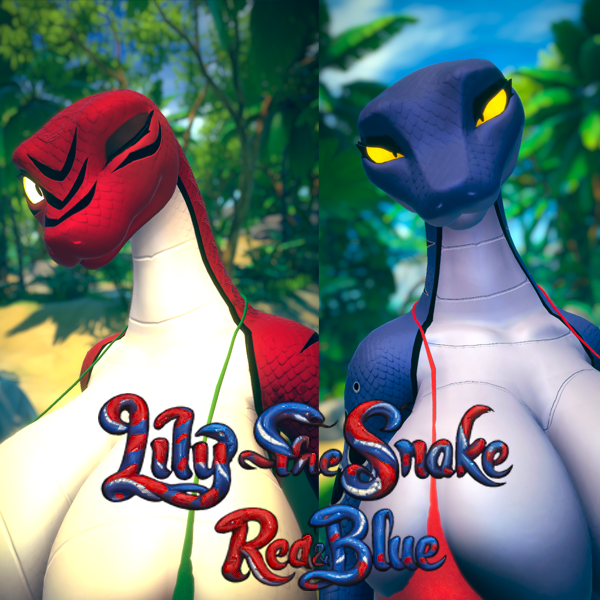 Lily the Snake Red & Blue