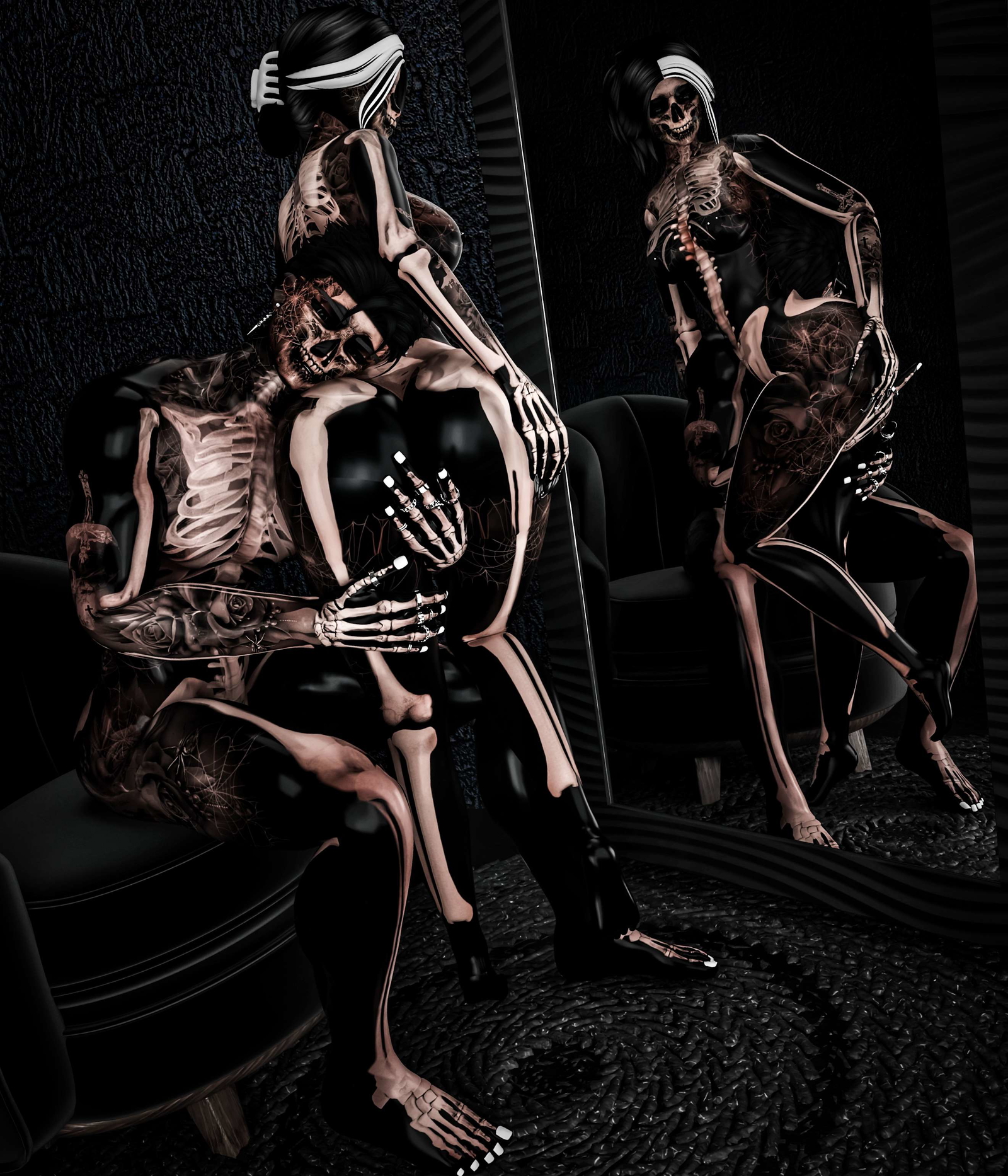 4k SKELETON FEMALE TEXTURE - HALLOWEEN