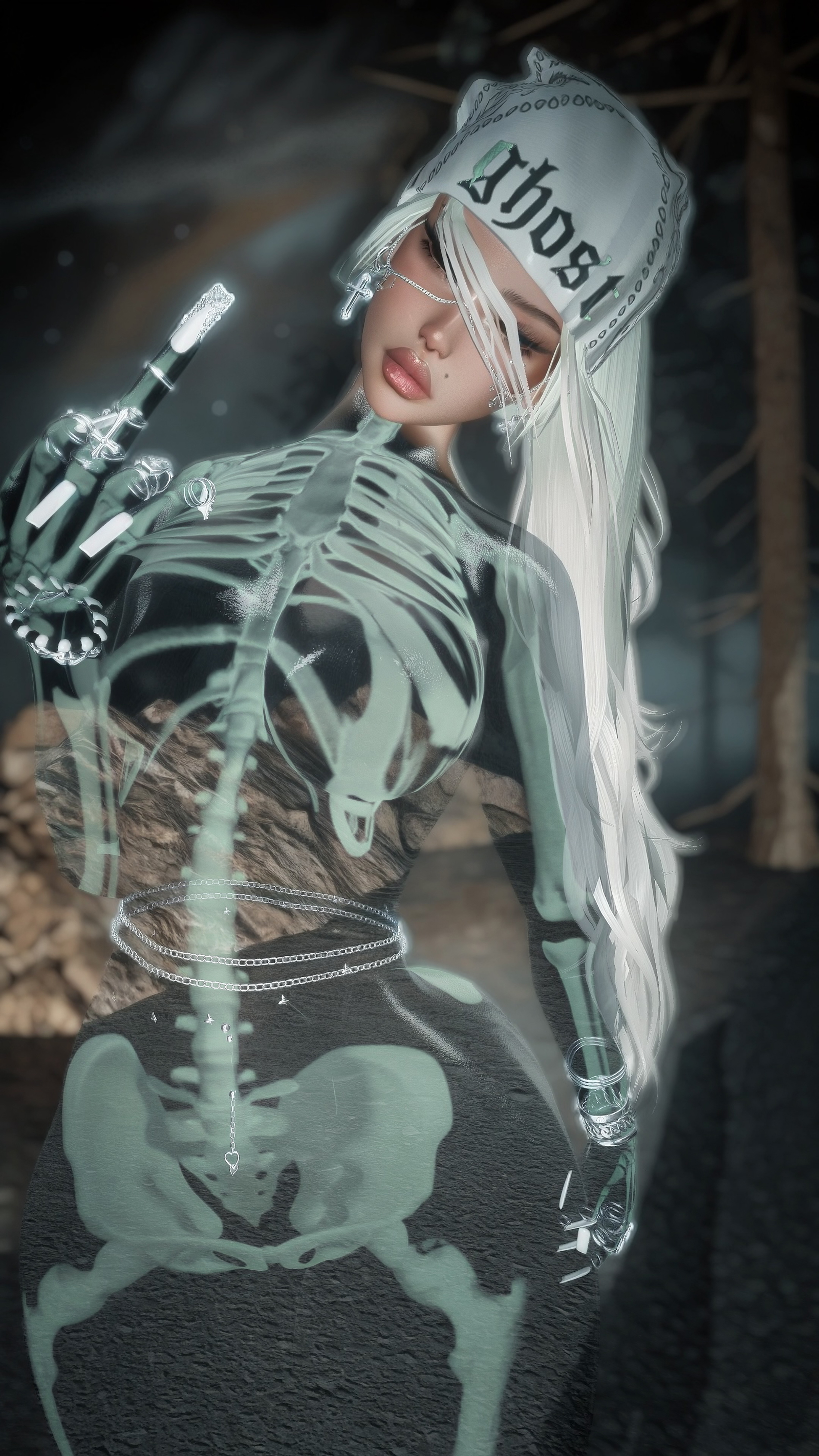 4K GHOST TRANSPARENT HALLOWEEN TEXTURE - FEMALE