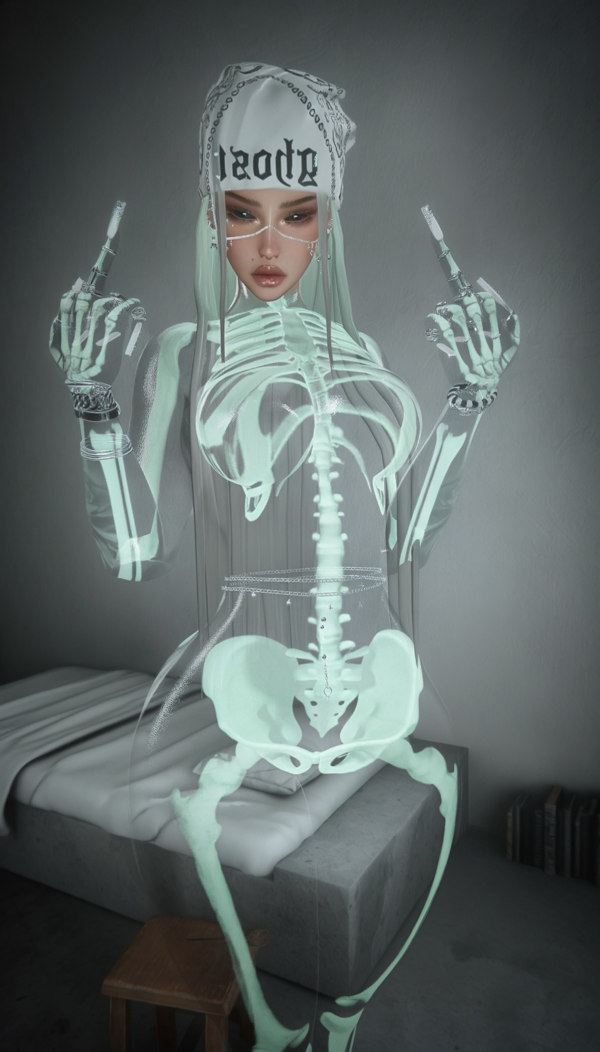 4K GHOST TRANSPARENT HALLOWEEN TEXTURE - FEMALE