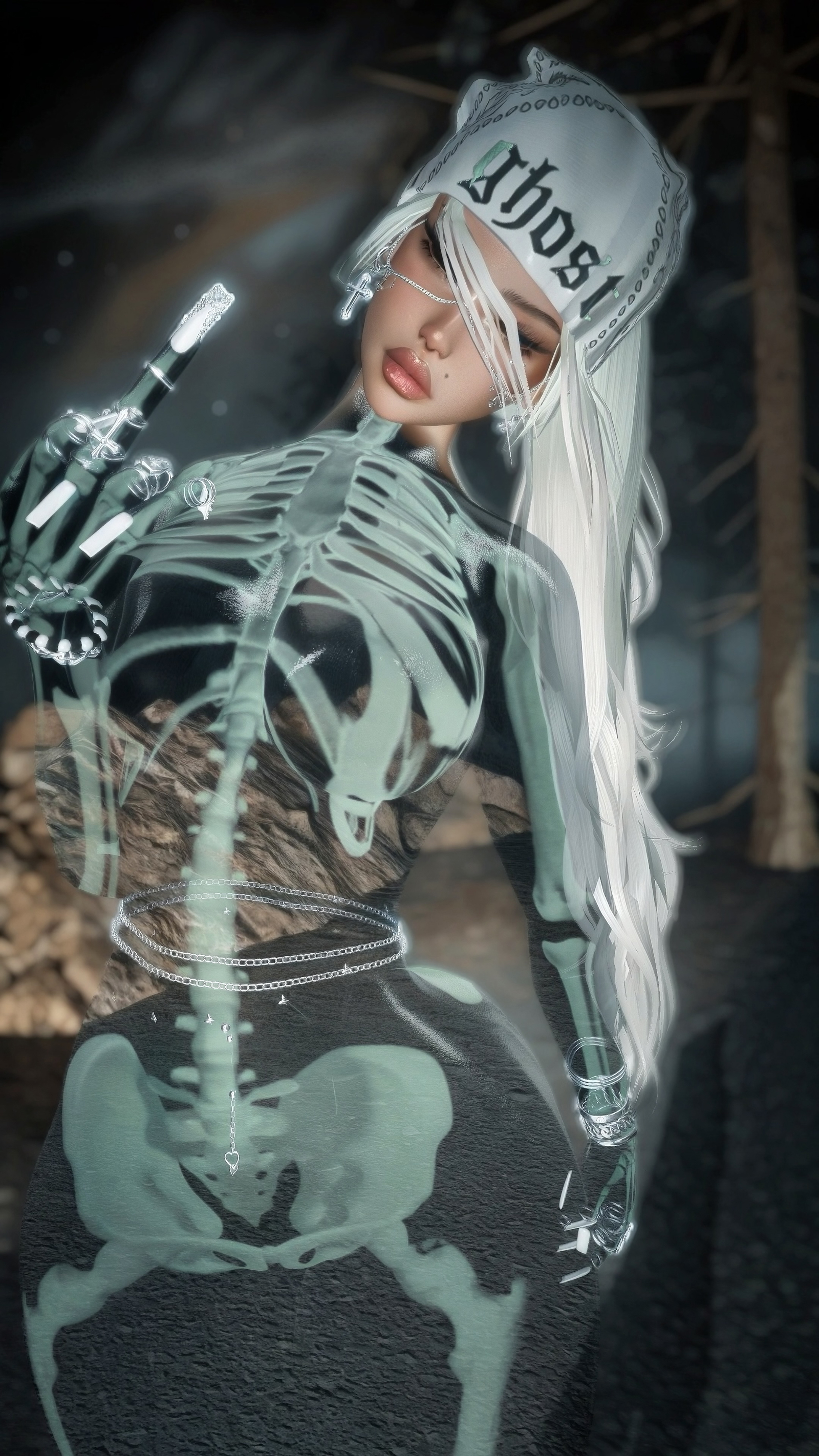 4K GHOST TRANSPARENT HALLOWEEN TEXTURE - MALE