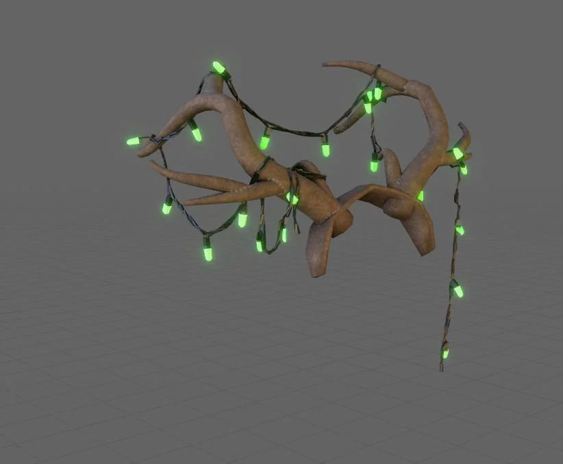 Christmas Antlers w/ Dangling Lights