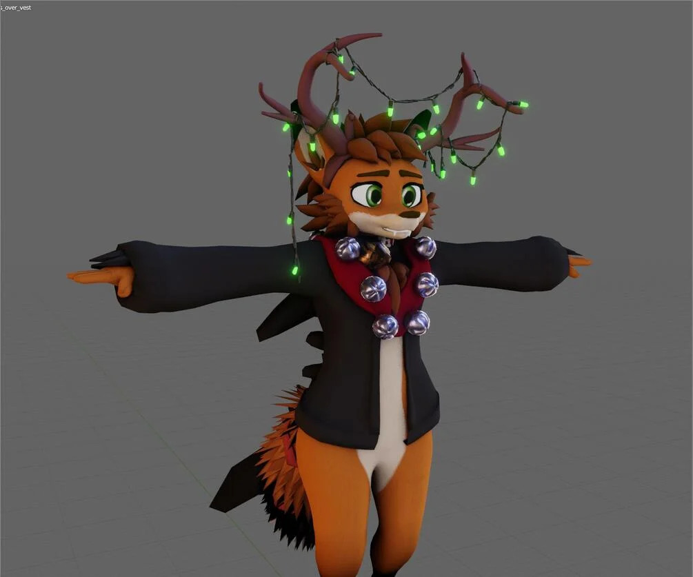 Christmas Antlers w/ Dangling Lights