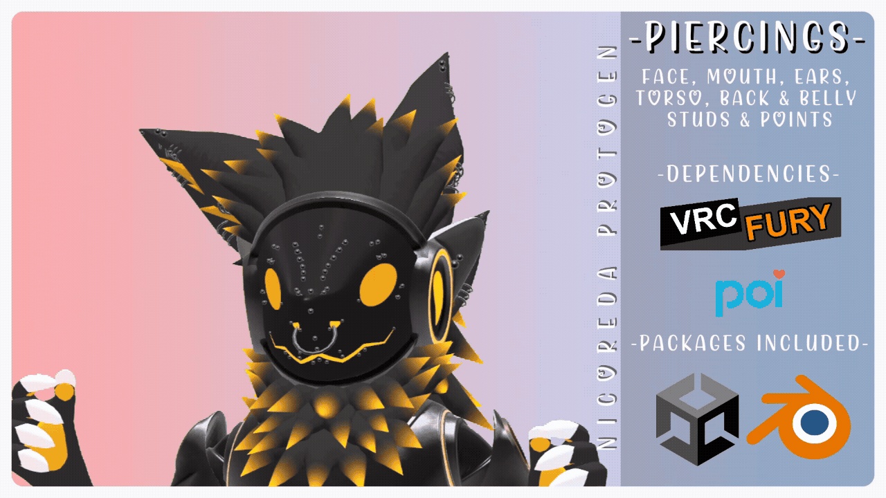 Nicoreda Protogen Piercings & Hoops