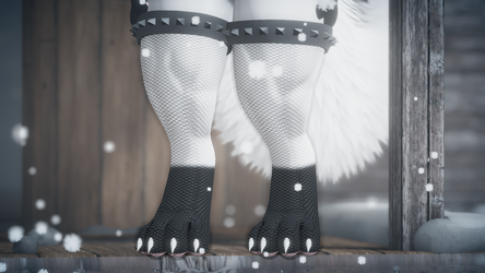 Mayu  Fishnet-Thigh-High+Spikes