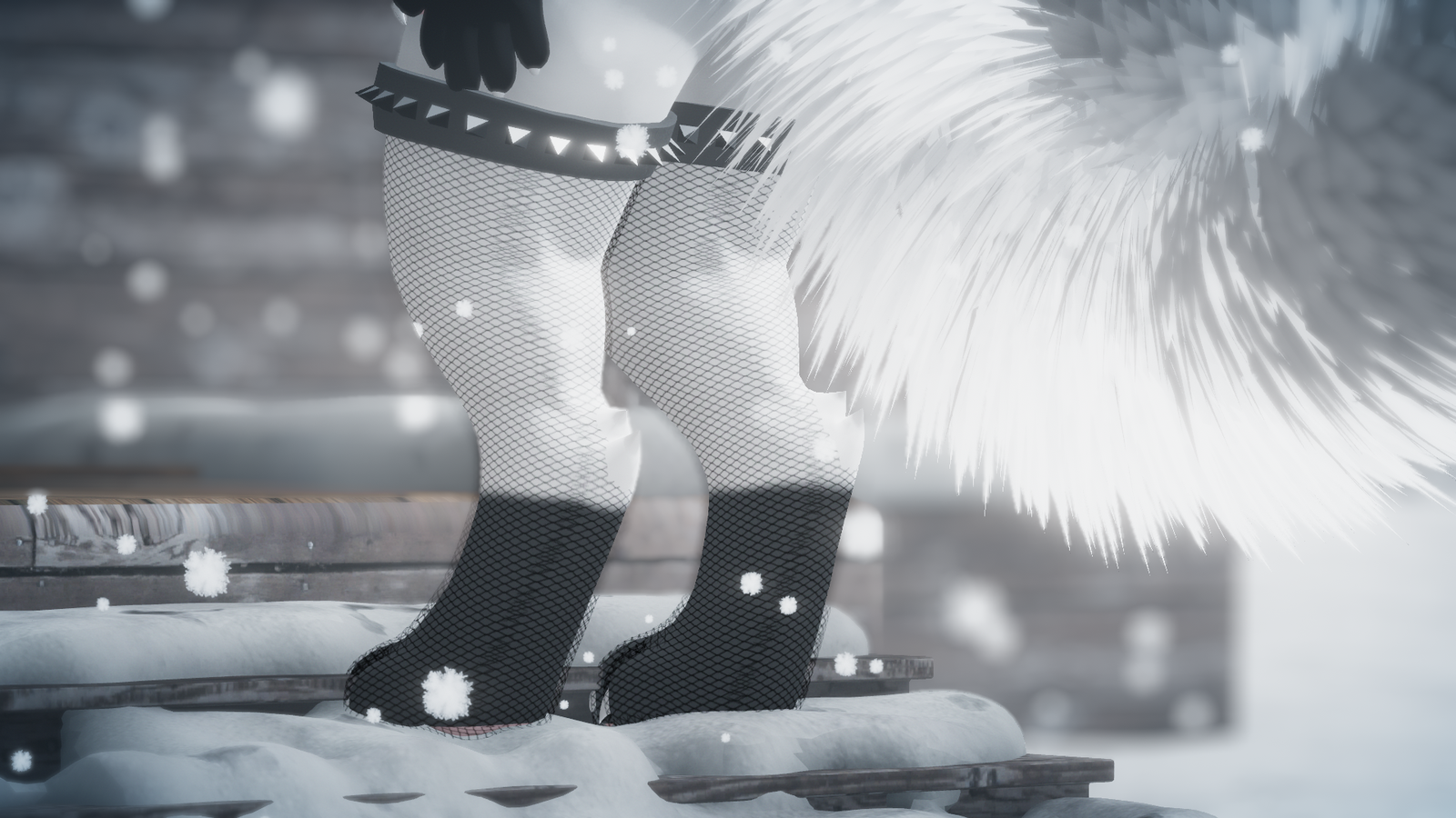 Mayu Fishnet-Thigh-High+Spikes