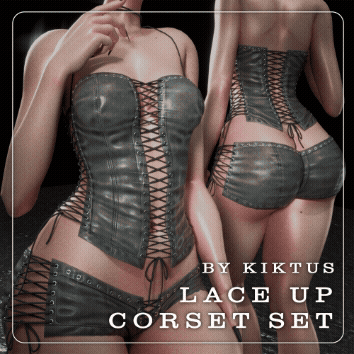 Lace Up Corset Set | kiktus