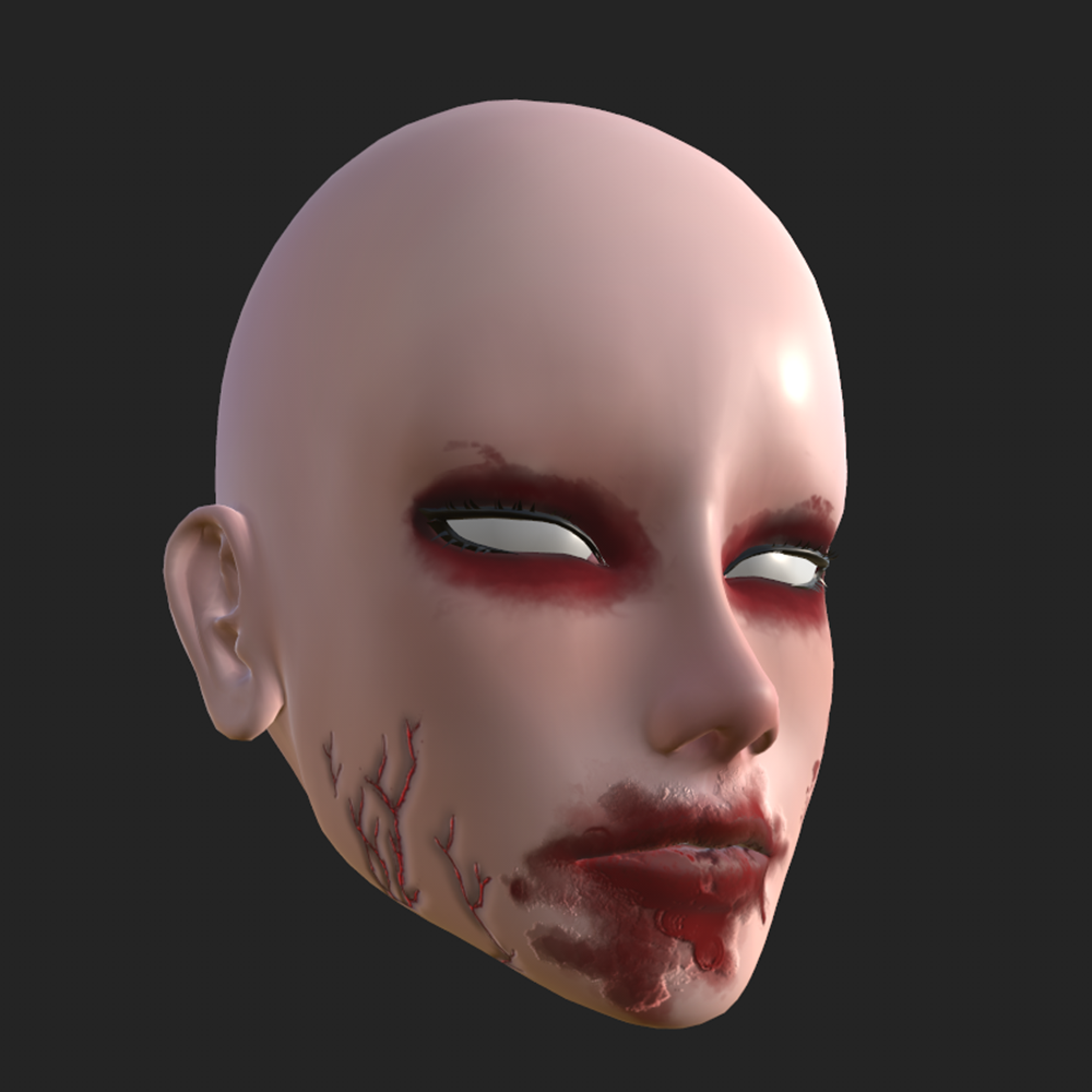 Makup Crimson lullaby Face Texture (Aki Head Male)