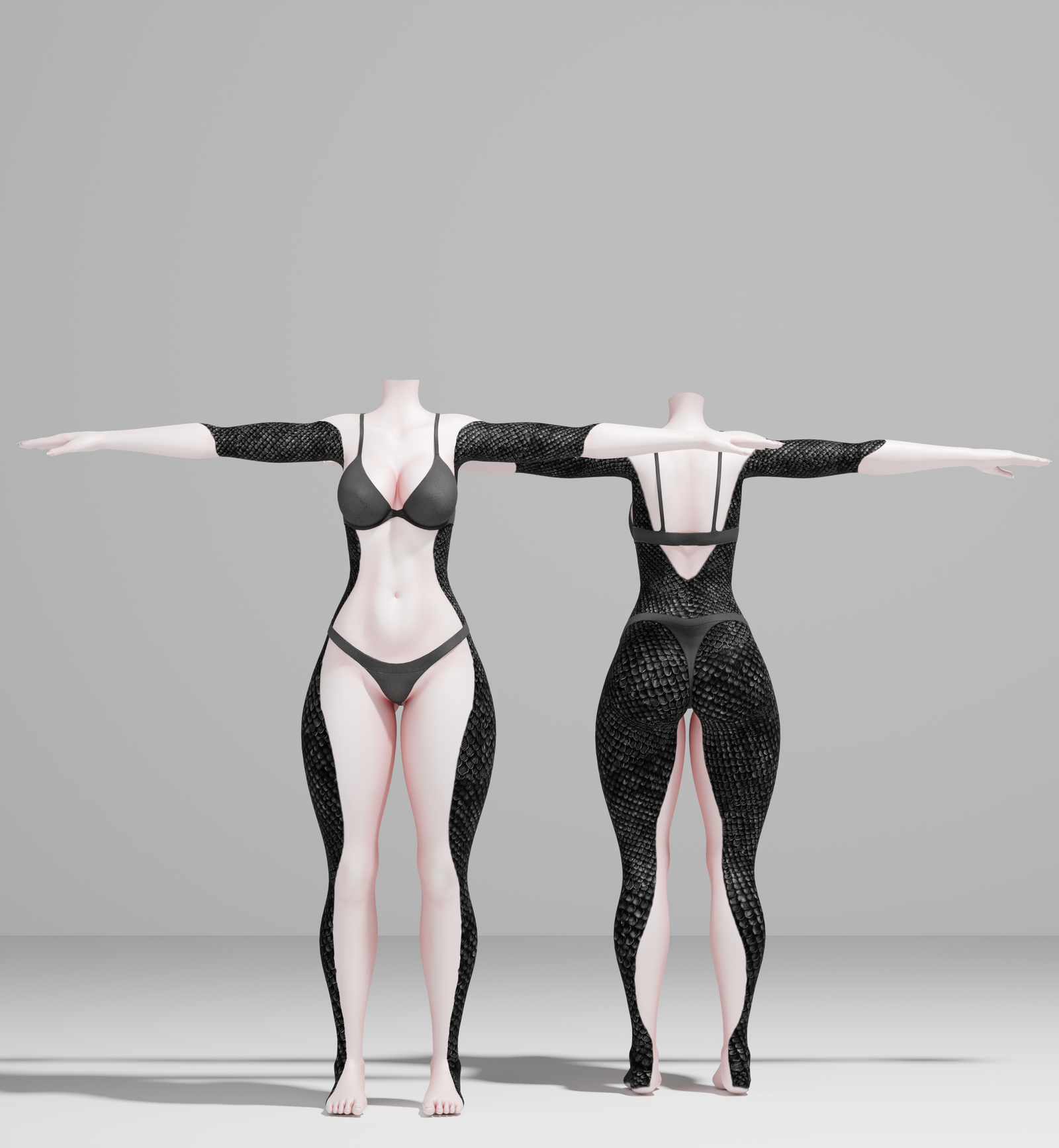 (Akii,E-boy,E-Girl,Hazie, SlimFit )Black Serpent’s Veil tattoo texture No skin