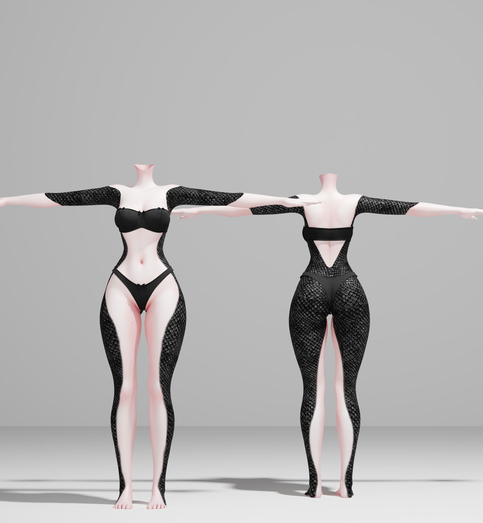 (Akii,E-boy,E-Girl,Hazie, SlimFit )Black Serpent’s Veil tattoo texture No skin