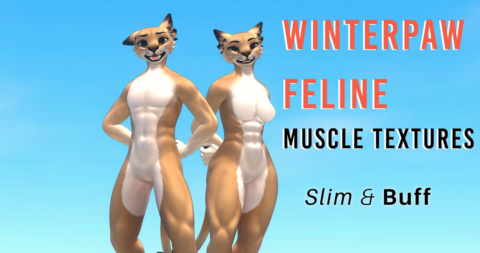 Winterpaw Feline Muscle Textures - Normal map, Ambient Occlusion, Cavity map for VRChat