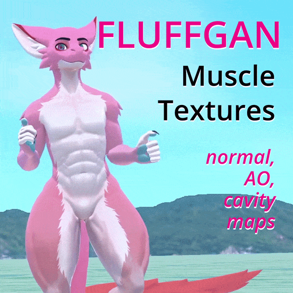 Fluffgan Muscle Textures - Normal map, Ambient Occlusion, Cavity map for VRChat