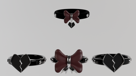 Bow/Ribbon and Heart set