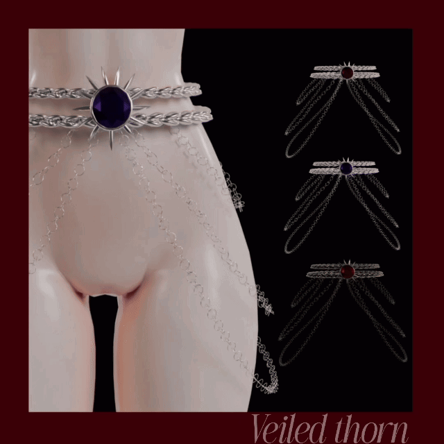 Gothic Gemstone Waist Chain