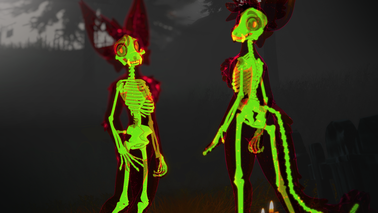 Renox, Dennox, Dragnox and Fennox - Fox, Dog and Dragon Skeletons !