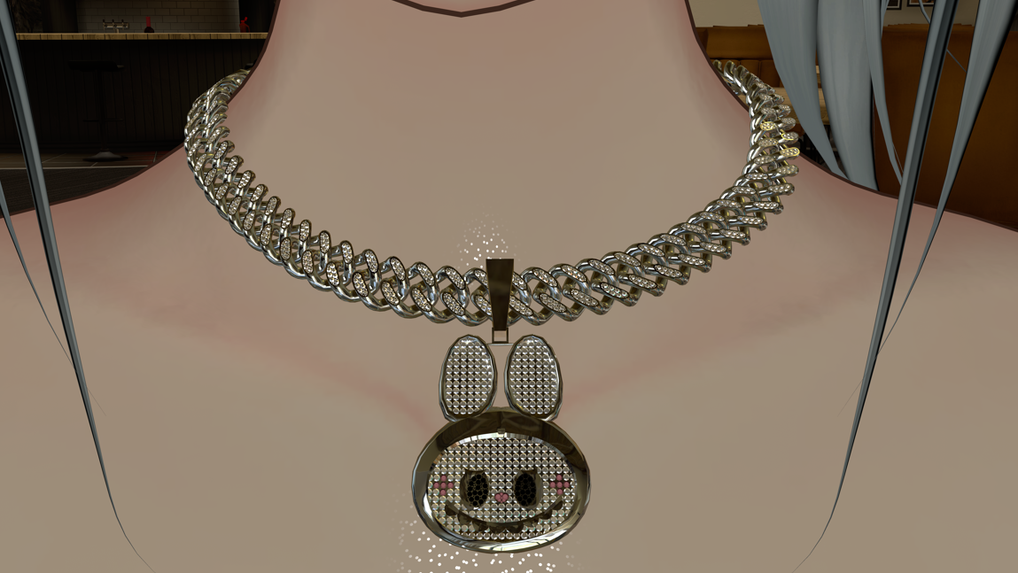 Iced out labubu chain