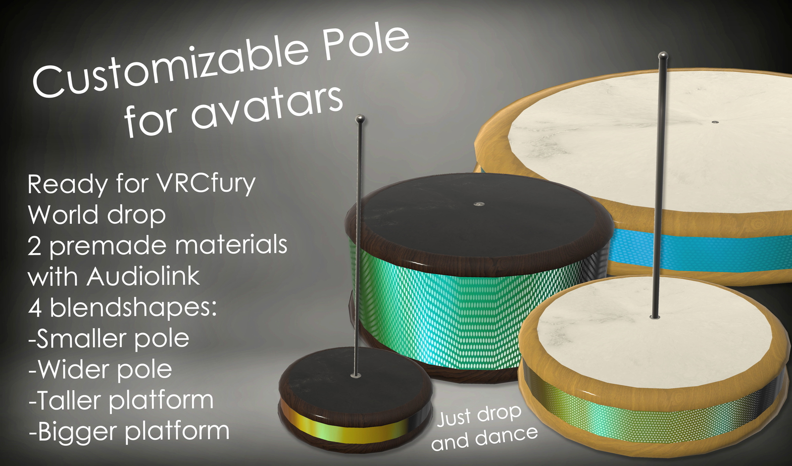 Audiolink Pole for avatars [World Drop + Blendshapes]