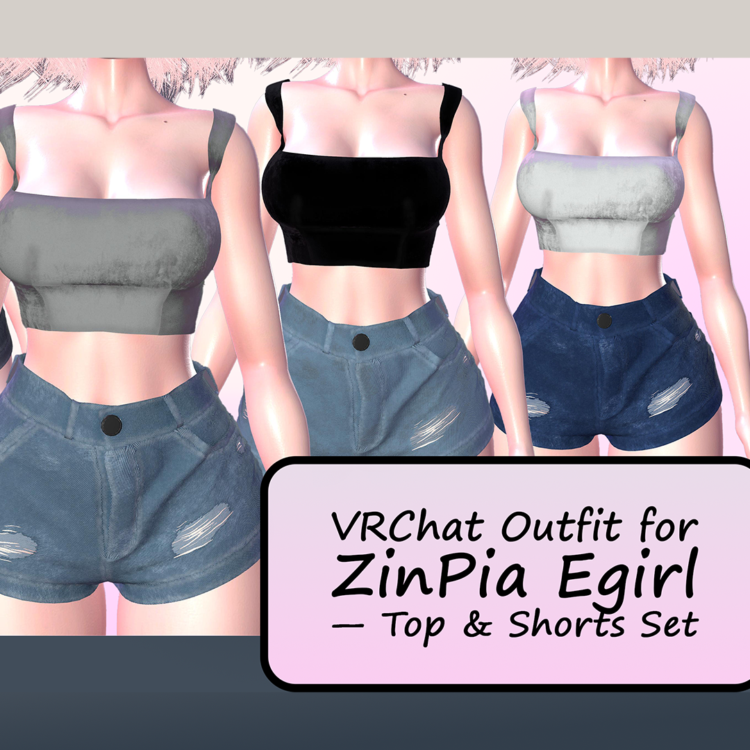 VRChat Outfit for ZinPia — Top & Shorts Set