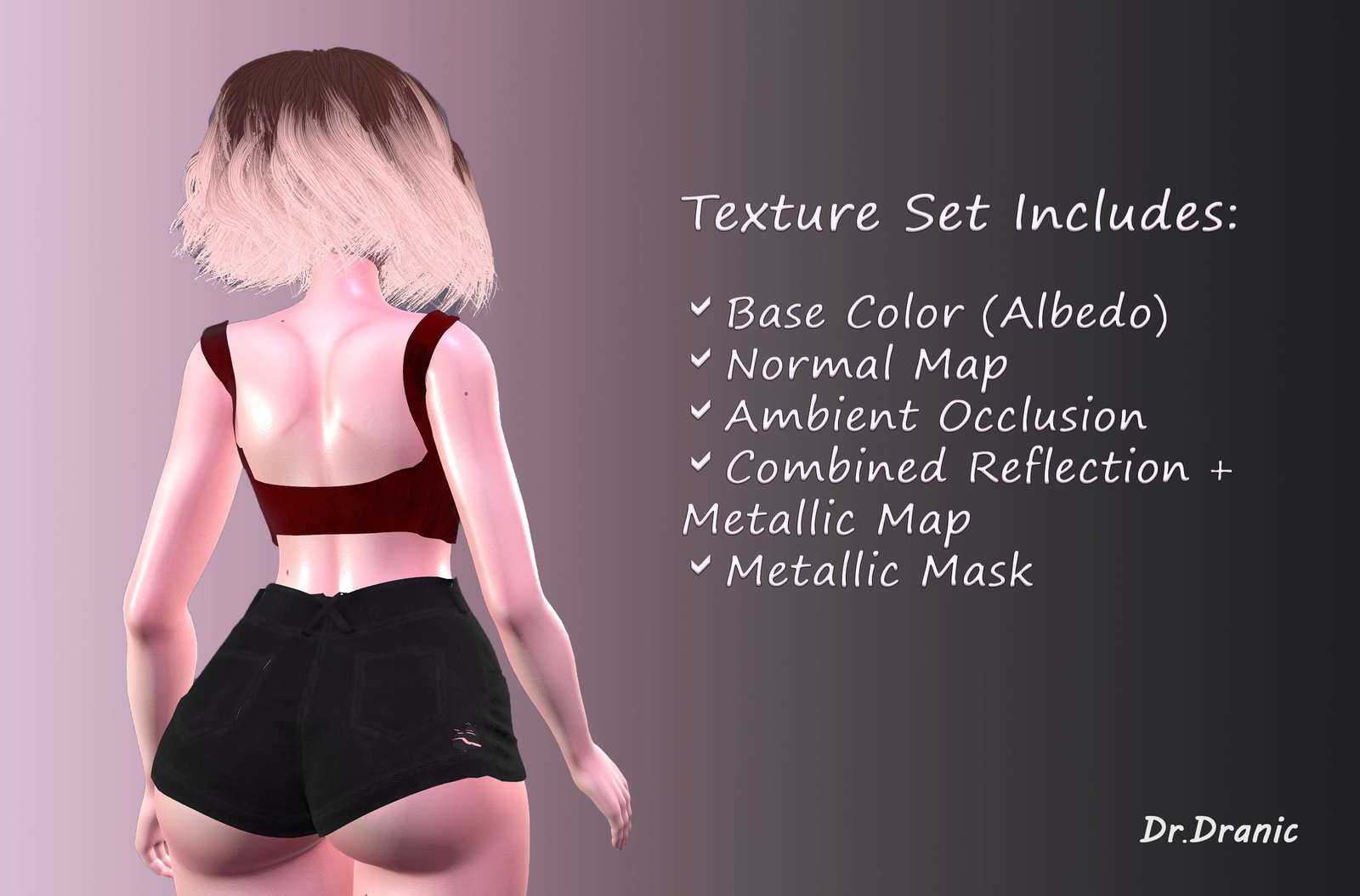 VRChat Outfit for ZinPia — Top & Shorts Set