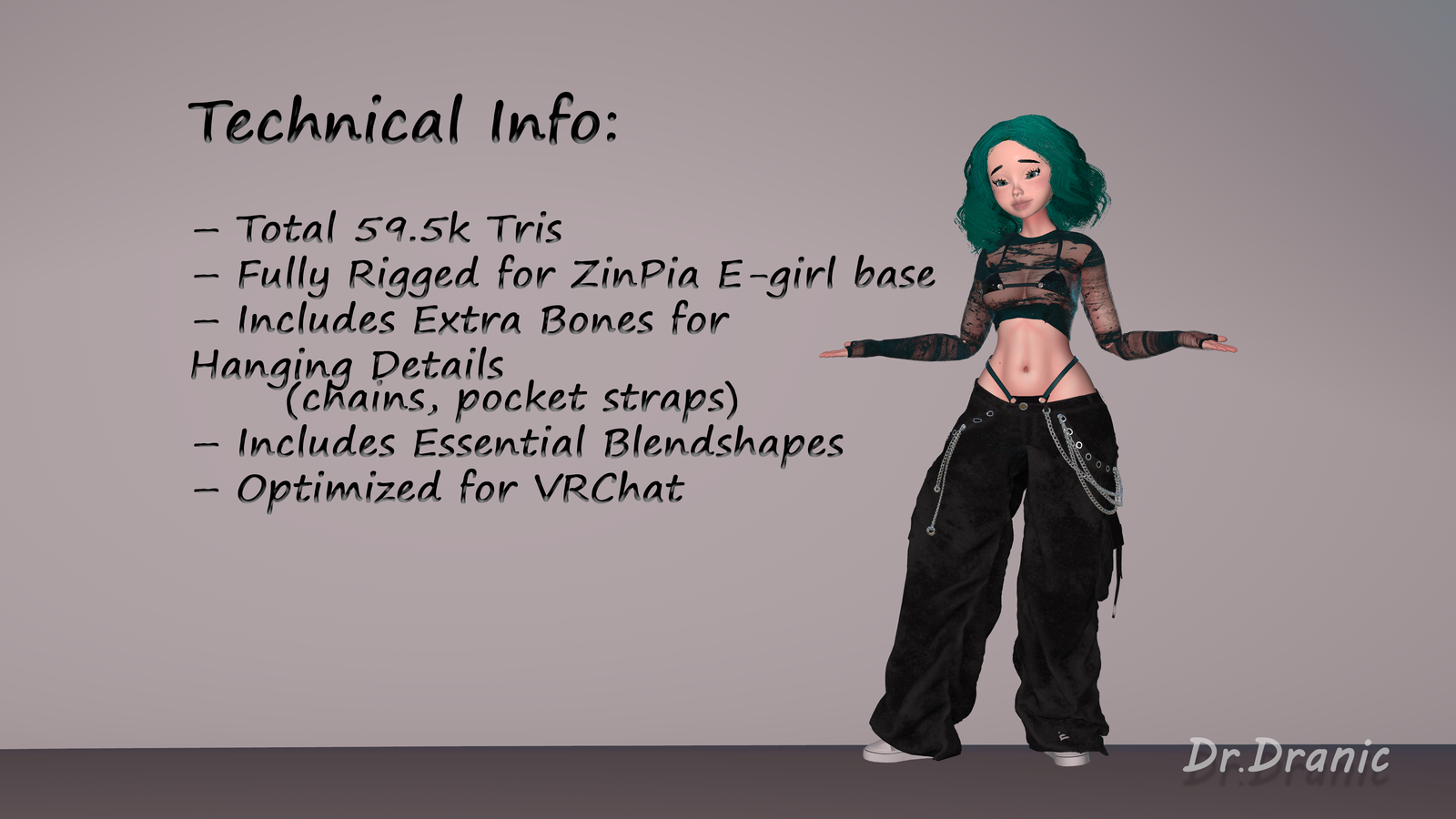 ZinPia E-Girl Outfit — VRChat Clothing Asset