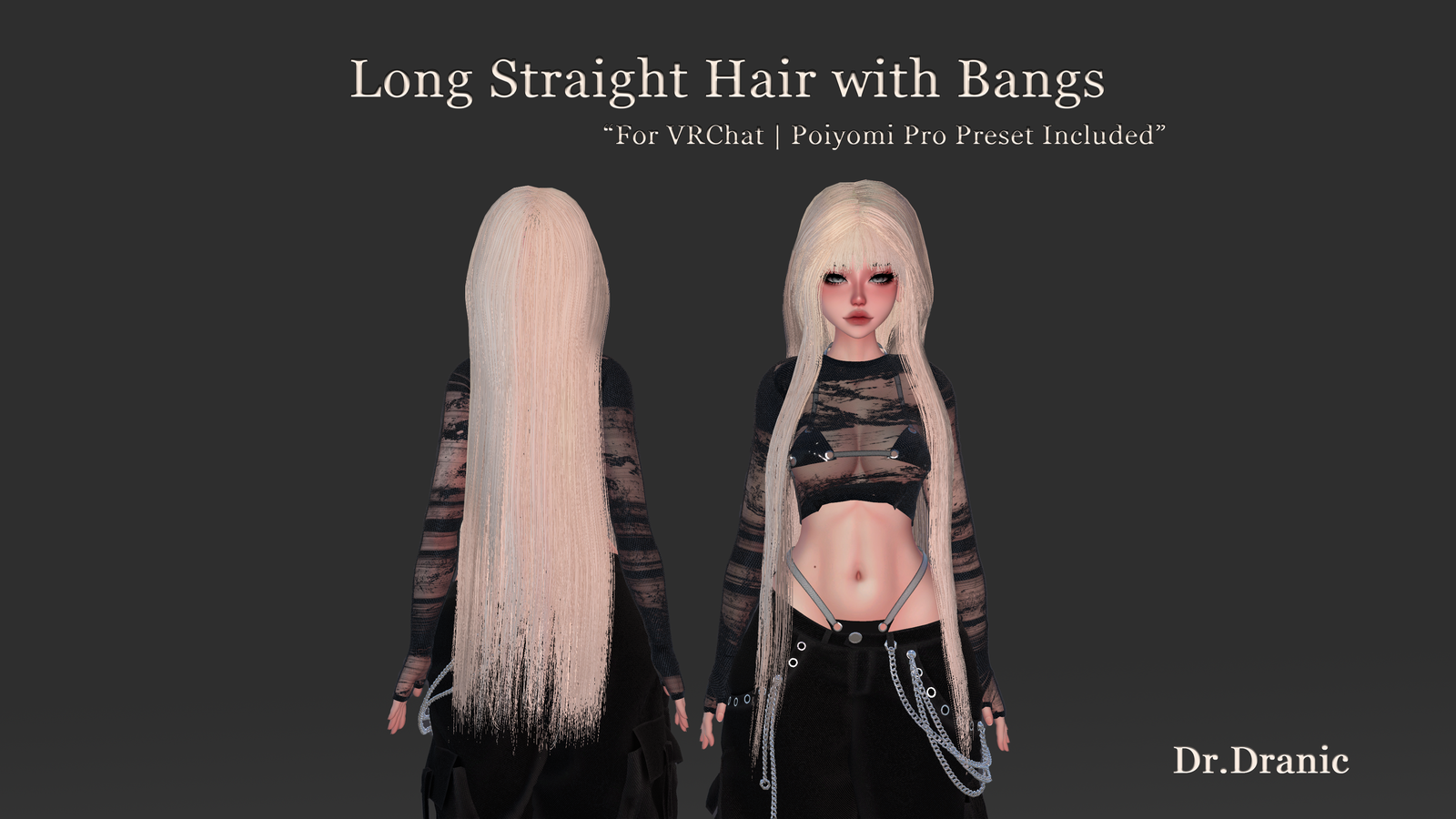 Fully Customizable Long Hair (Poiyomi Preset Included)