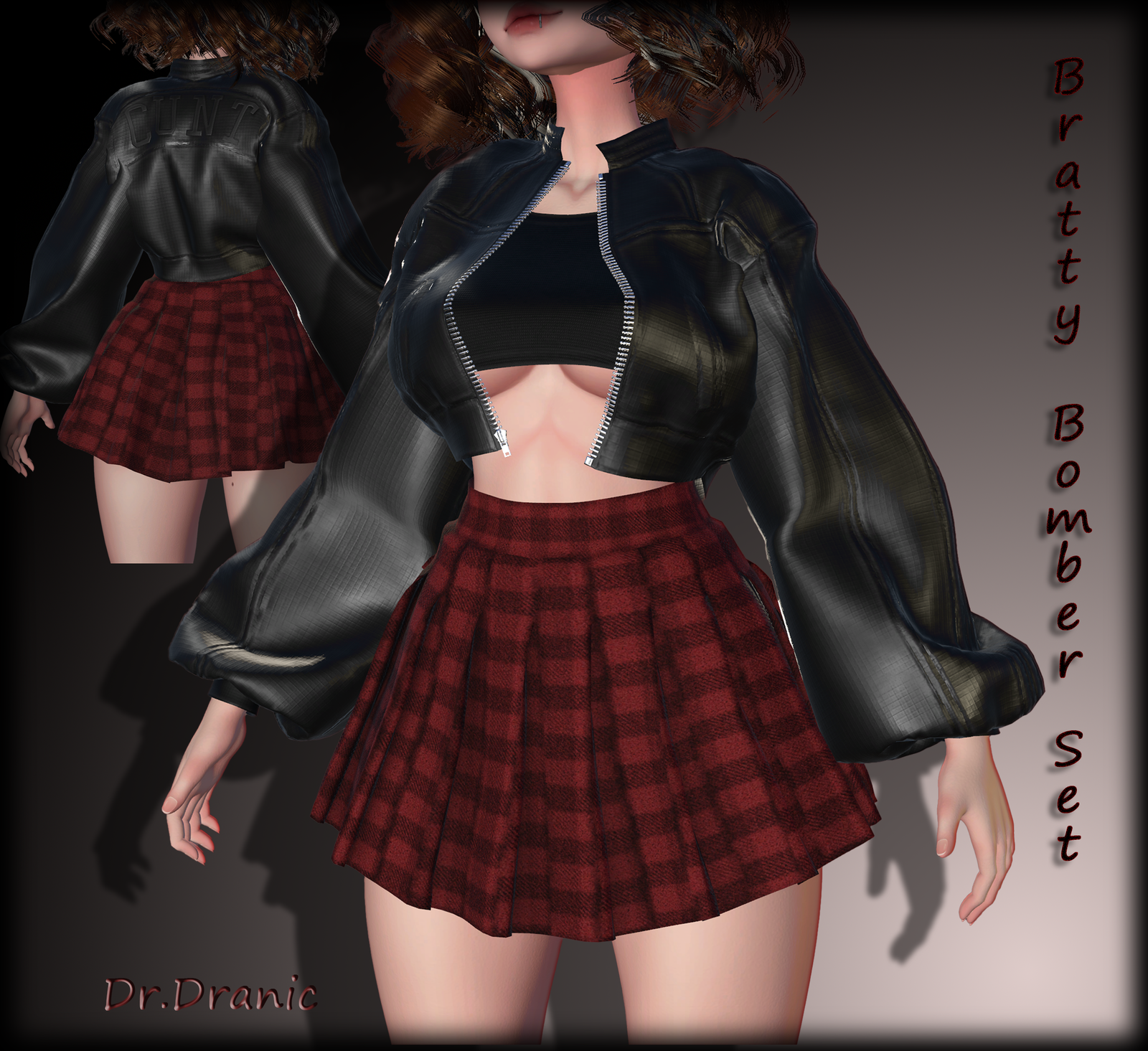 Bratty Bomber Set (Skirt + Bomber)