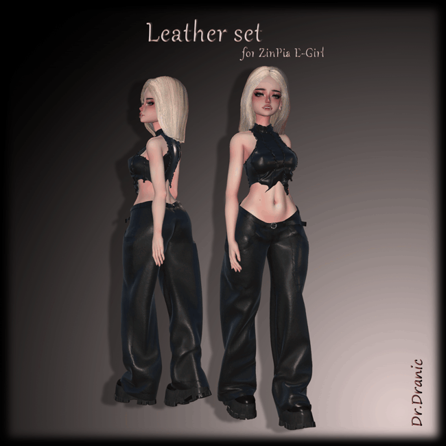 Leather set 34 textures total (Top23 / Pants 12)  Unitypackage + fully configured Poiyomi materials