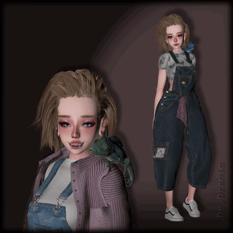 [ZinPia] "CHAMELEON" Overalls Set | Full Outfit