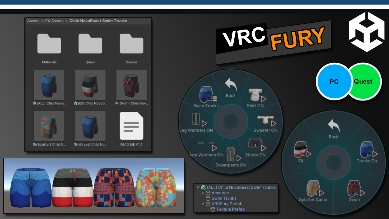 Chibi Novabeast Swim Trunks