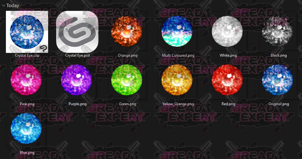 Crystal Eye Texture | Multiple Colours + PSD File