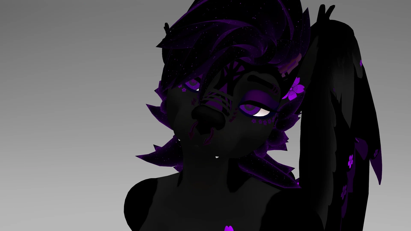 Black Purple Flower Hyenid