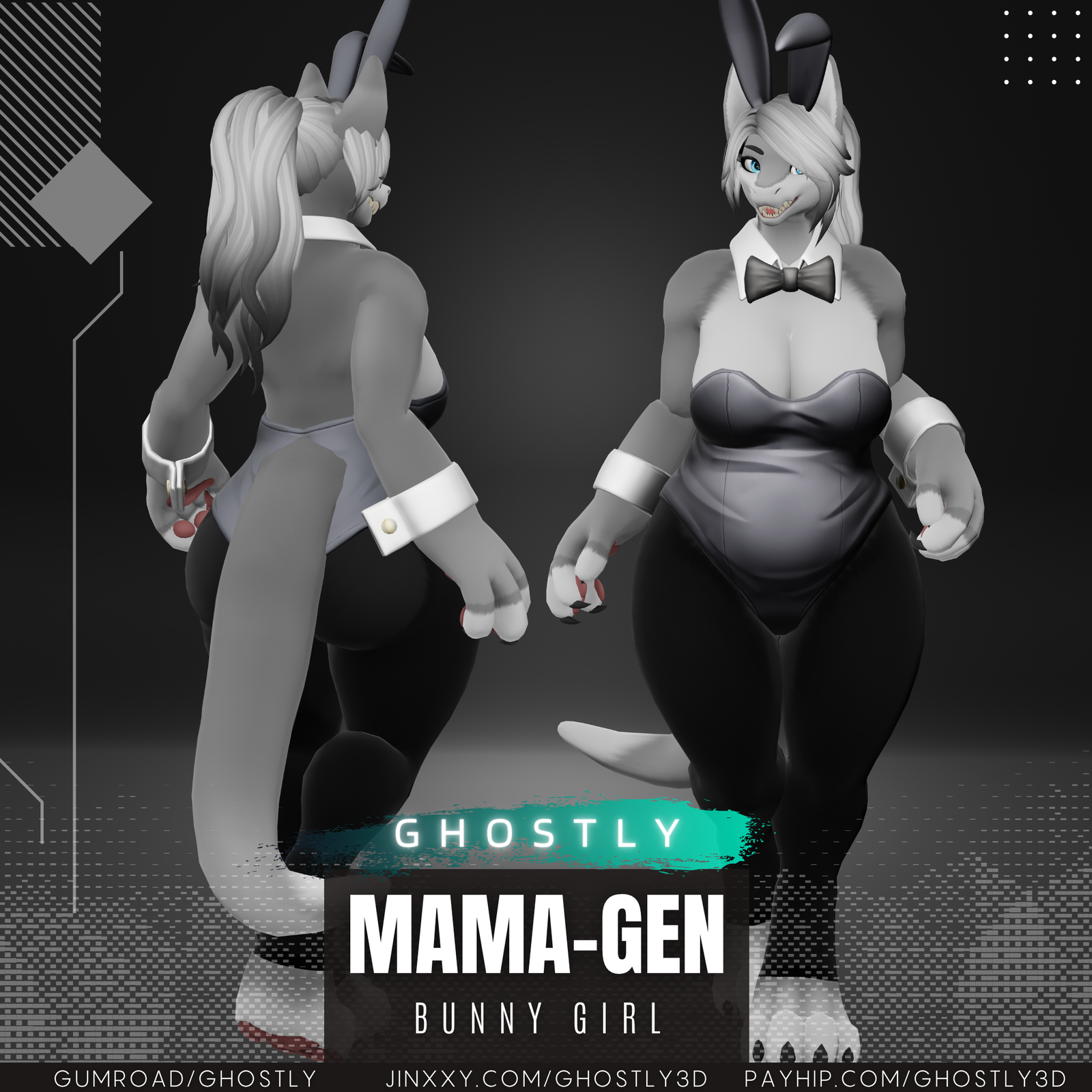 Ghostly BunnyGirl Outfit [MamaGen]