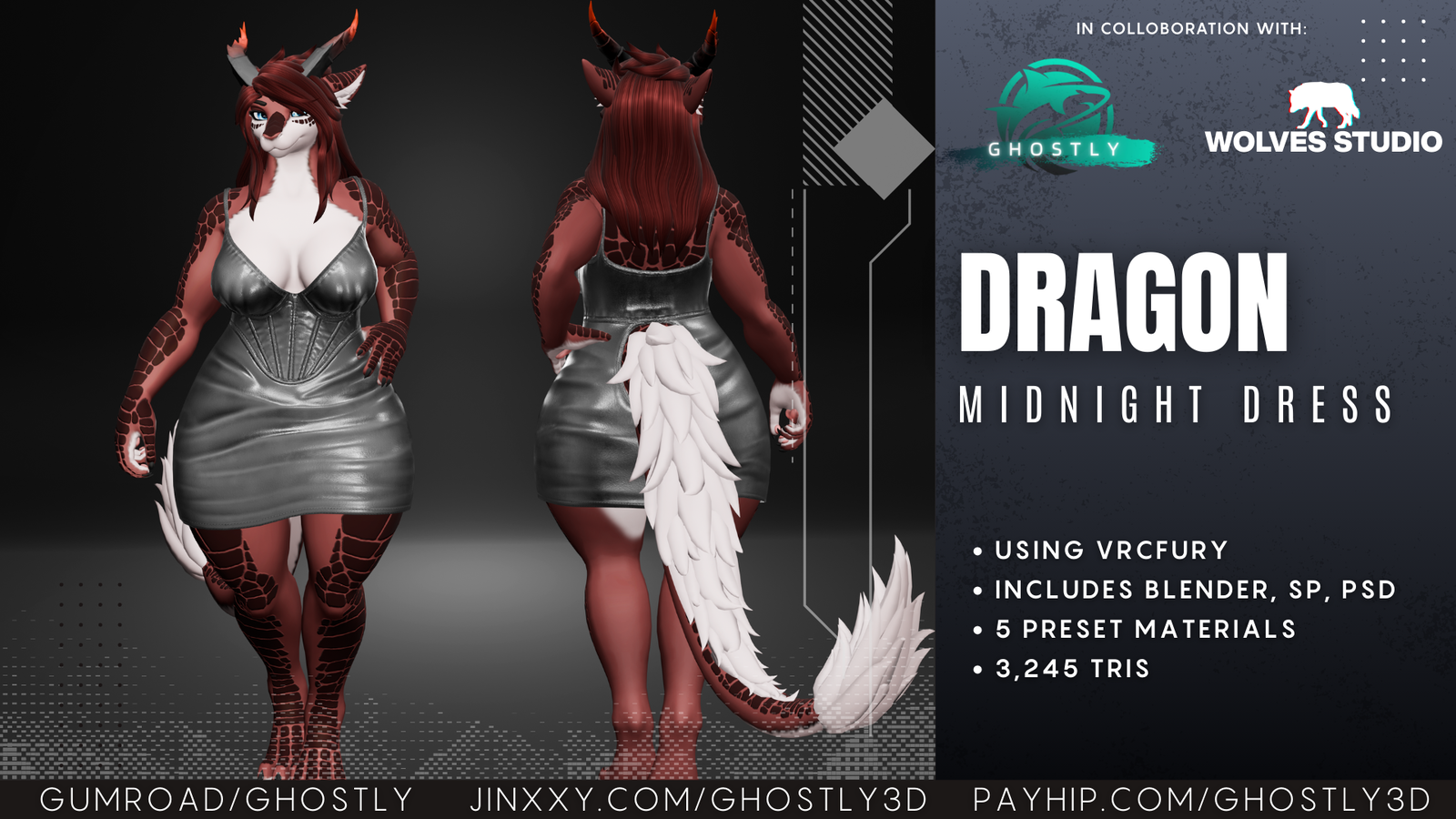 Ghostly Midnight Dress Outfit [Female Dragon]