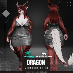 Ghostly Midnight Dress Outfit [Female Dragon]