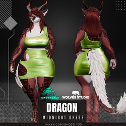 Ghostly Neon Rave Dress Outfit [Female Dragon]
