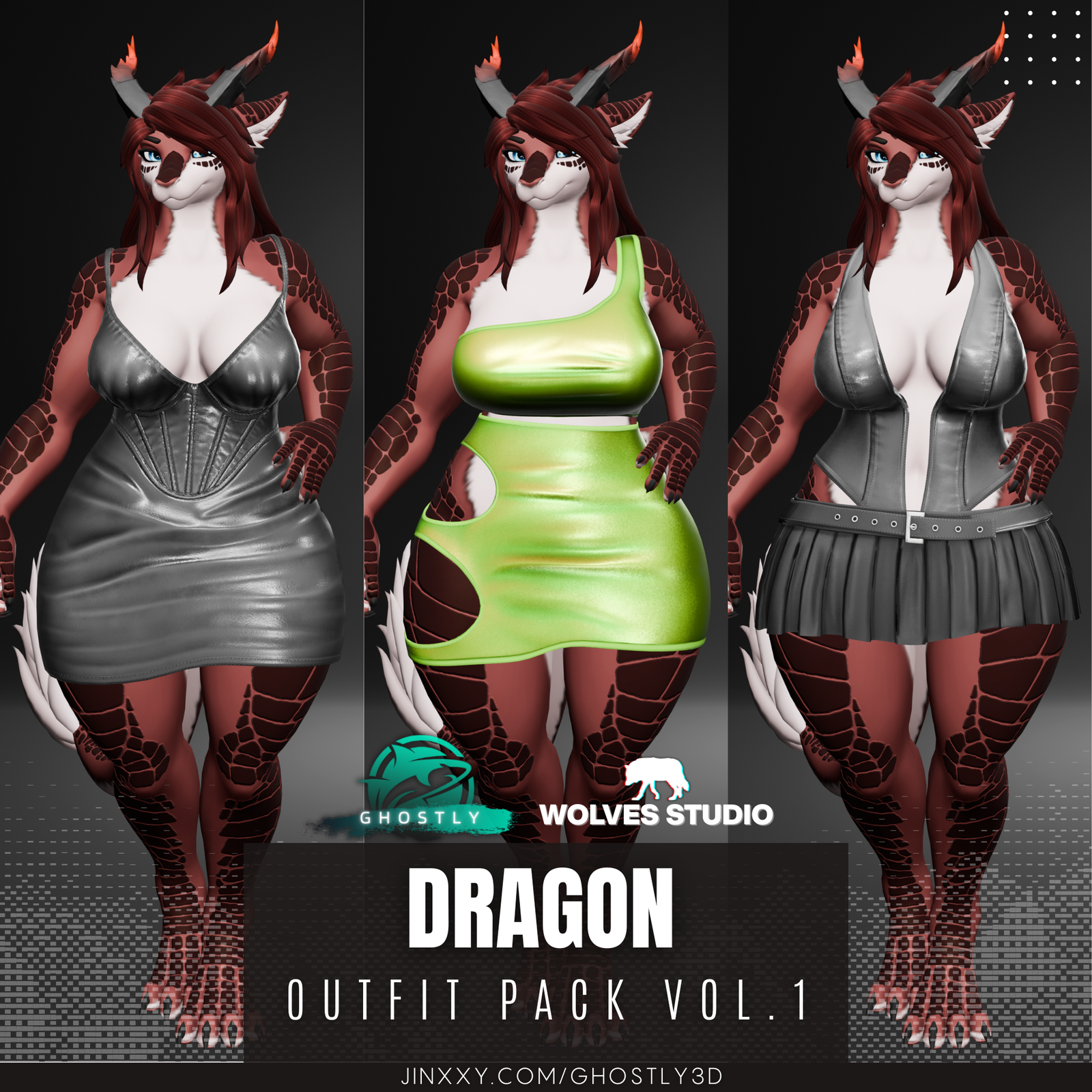 Ghostly Dragon Dresses Outfit Pack Vol.1
