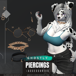 Ghostly Accessories +  Piercings + Collars [Female Canine]