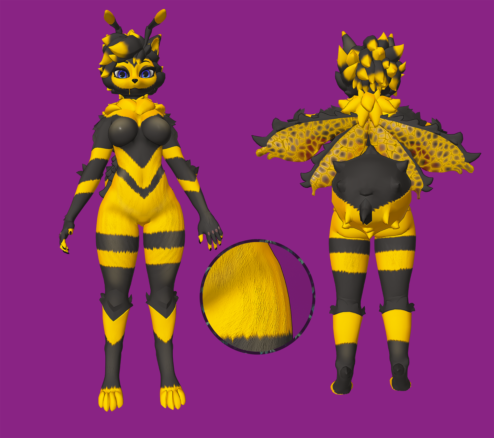 Fluffy Bee - Caramel skin