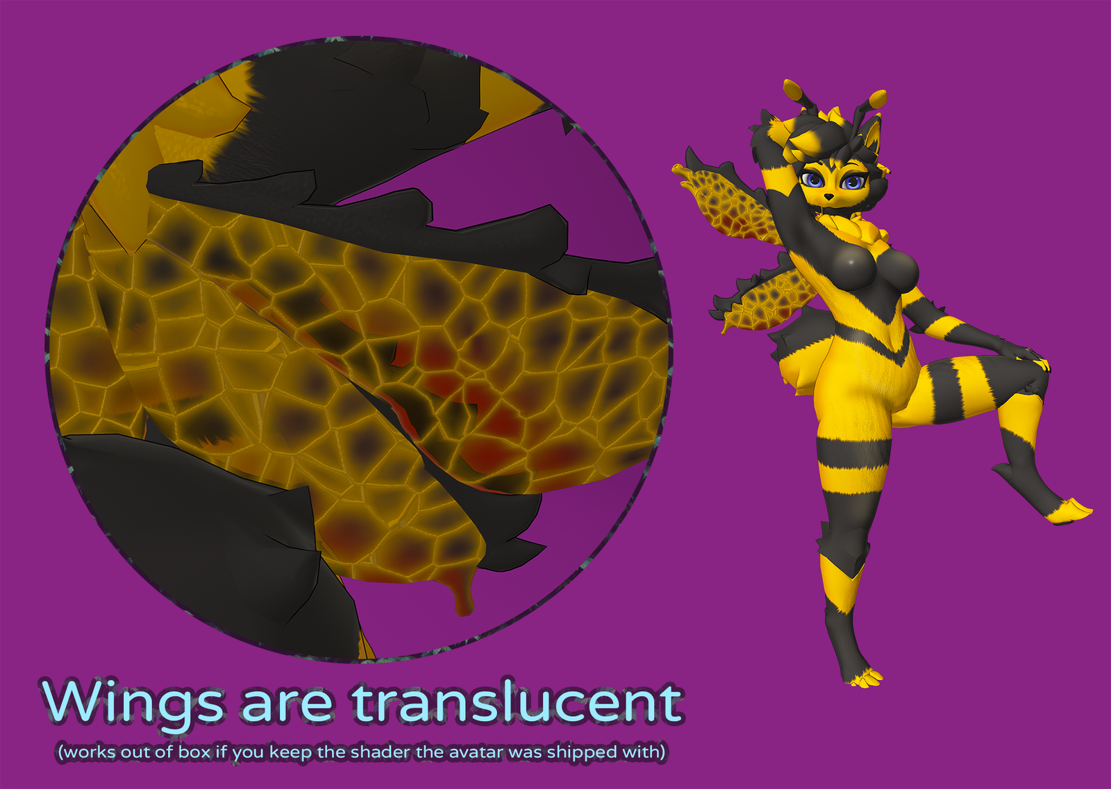 Fluffy Bee - Caramel skin