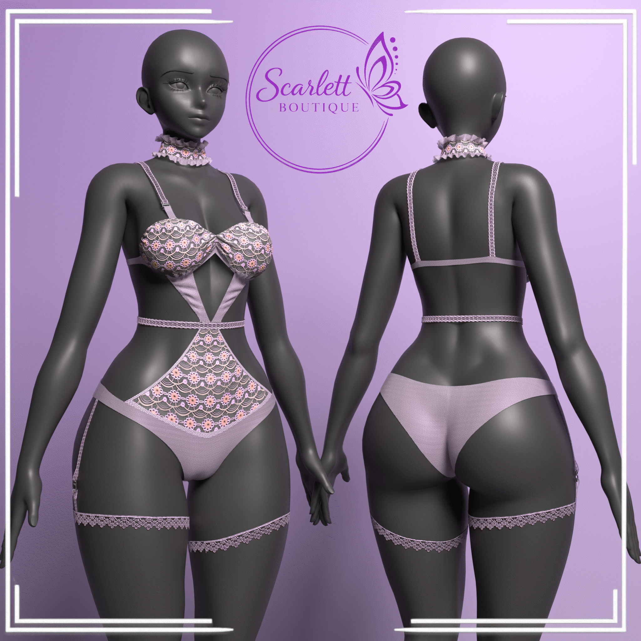 Sexy Lace Teddy  (Rigged for VRBase EGirl)