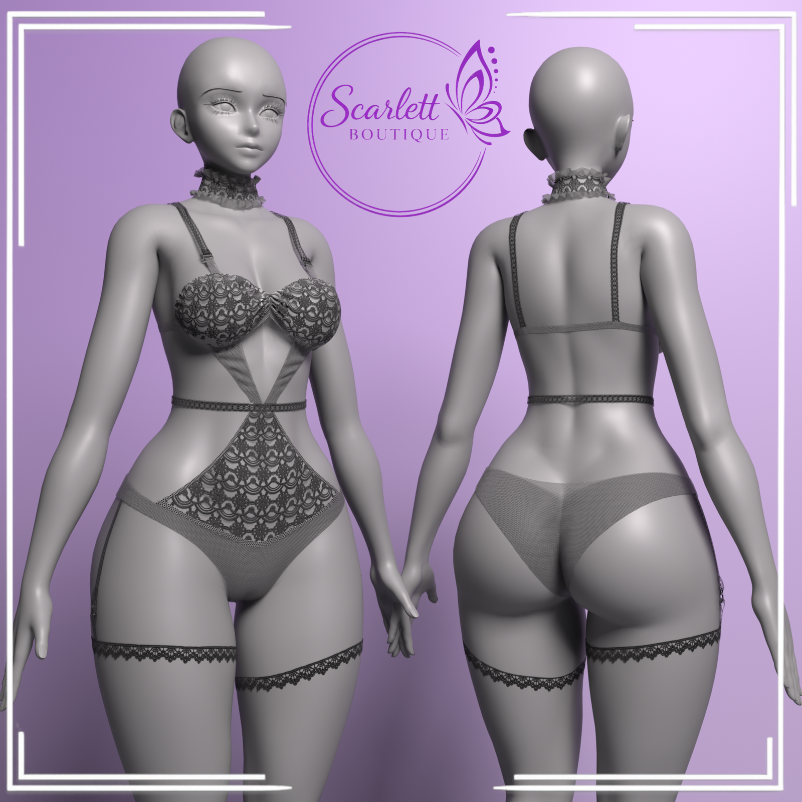 Sexy Lace Teddy (Rigged for VRBase EGirl)