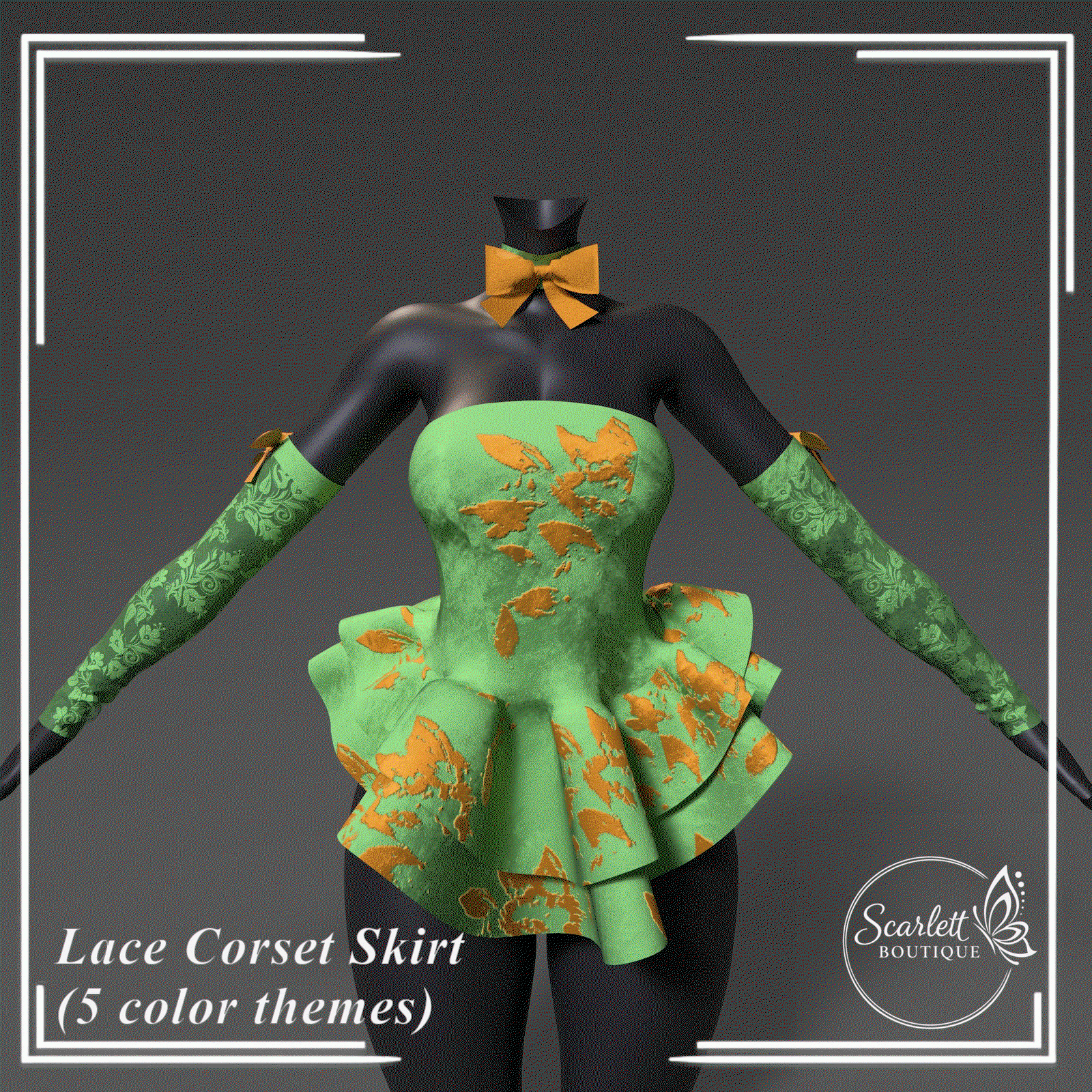 Corset Skirt with Lace Sleeves (Rigged for VRBase EGirl)
