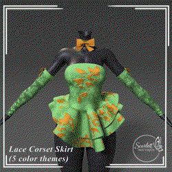 Corset Skirt with Lace Sleeves (Rigged for VRBase EGirl)